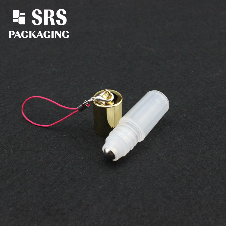 nature color 3ml plastic hook cap perfume oil roller bottles