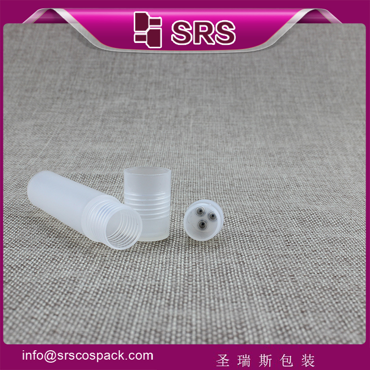 plastic 10ml three roller balls bottle roll on deodorant packaging