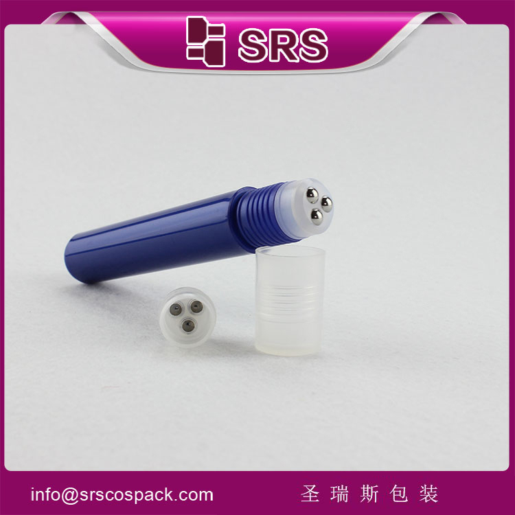 SRS empty 15ml plastic three roller balls bottles wholesale