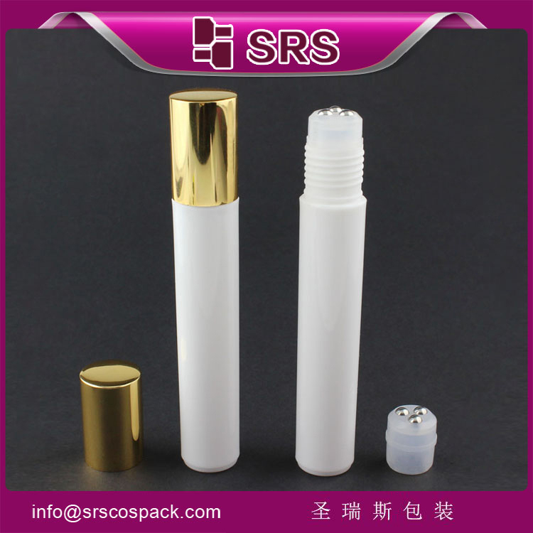round PP material roller ball bottle 15ml with aluminum lid
