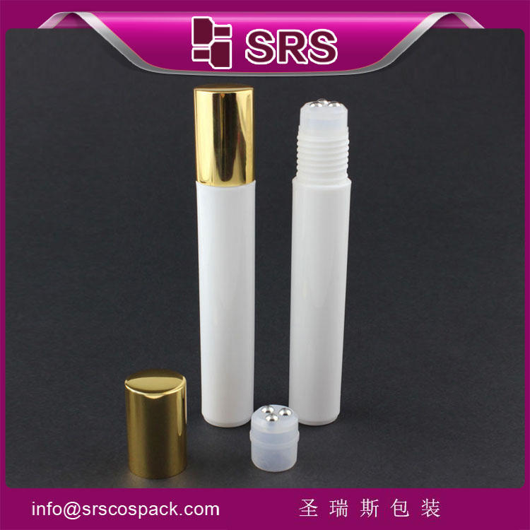 round PP material roller ball bottle 15ml with aluminum lid