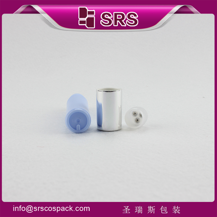 plastic sky blue color 10ml cosmetic plastic roller ball bottles