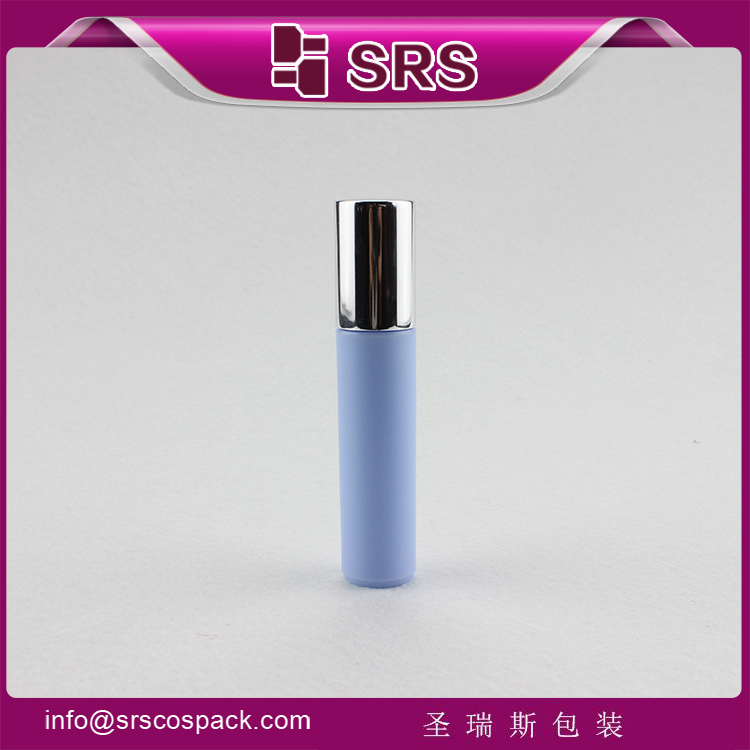 plastic sky blue color 10ml cosmetic plastic roller ball bottles