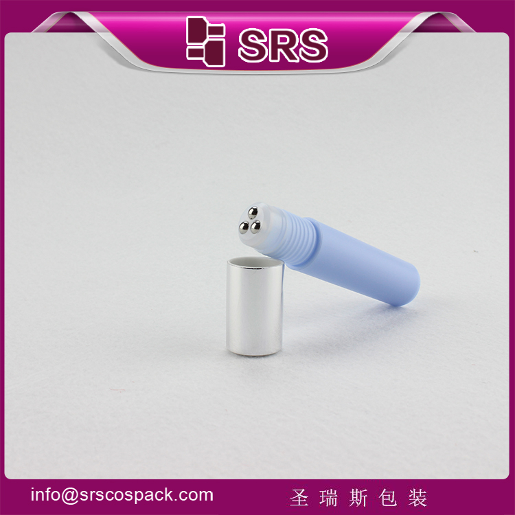 plastic sky blue color 10ml cosmetic plastic roller ball bottles