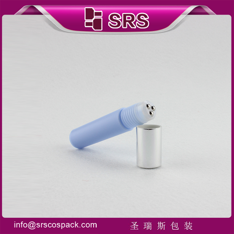 plastic sky blue color 10ml cosmetic plastic roller ball bottles