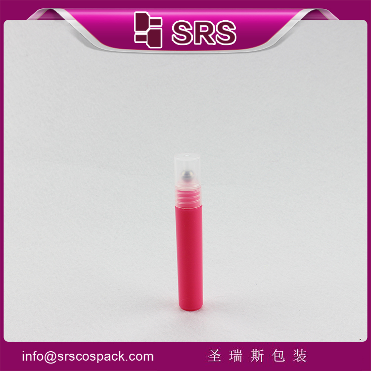 empty plastic red 7ml Refilled Roll On Bottle