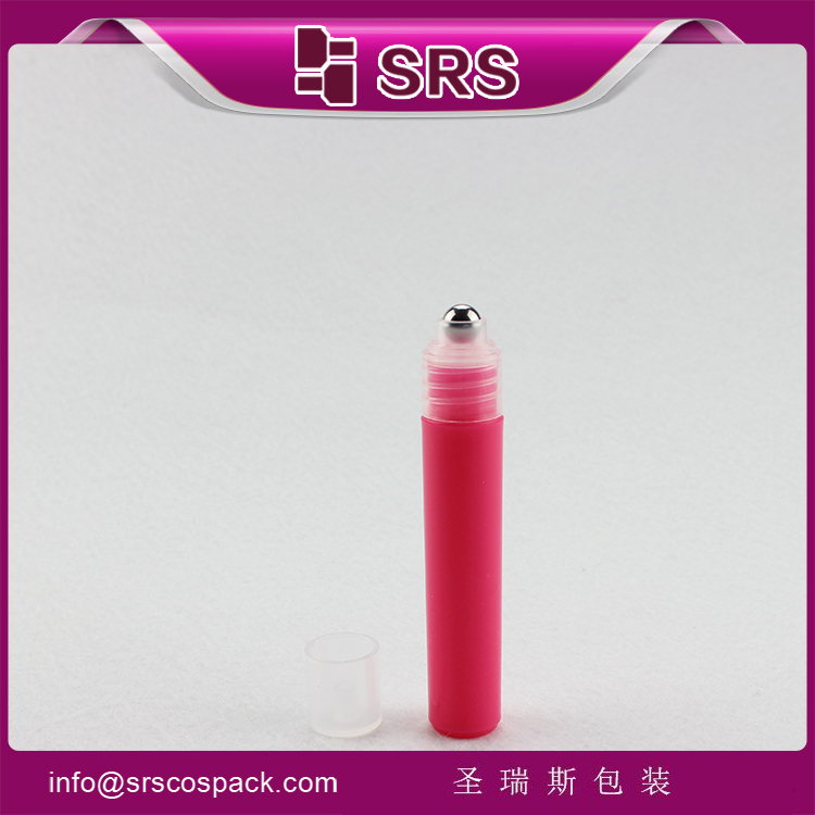 empty plastic red 7ml Refilled Roll On Bottle