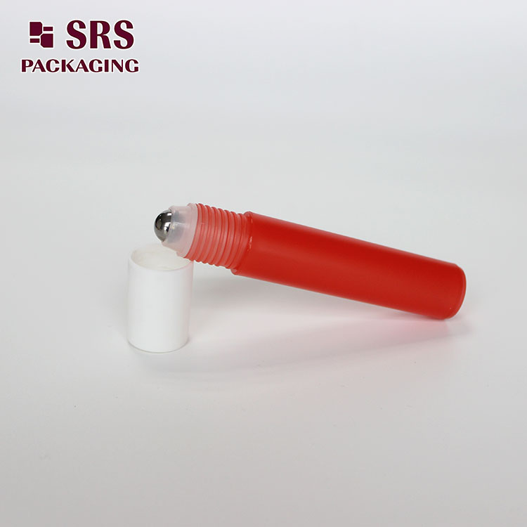 round PP material red 12ml reusable roll on bottle