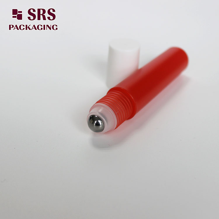 round PP material red 12ml reusable roll on bottle
