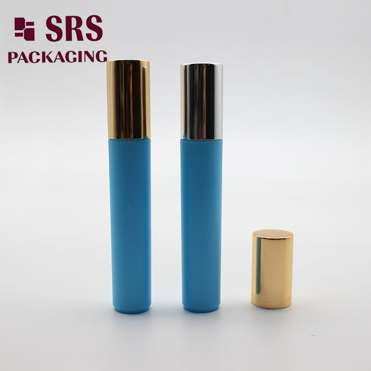 SRS Empty Mini Plastic Blue Color 7ml Roll-on Perfume Bottle