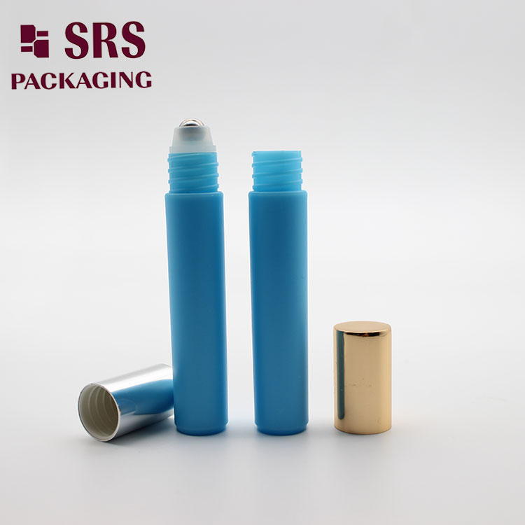 SRS Empty Mini Plastic Blue Color 7ml Roll-on Perfume Bottle