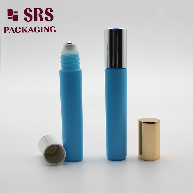 SRS Empty Mini Plastic Blue Color 7ml Roll-on Perfume Bottle