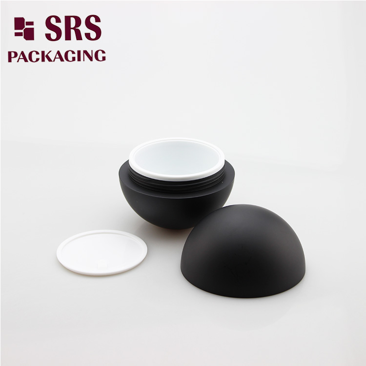 J010 empty ball shape luxury acrylic 50g black cream jar