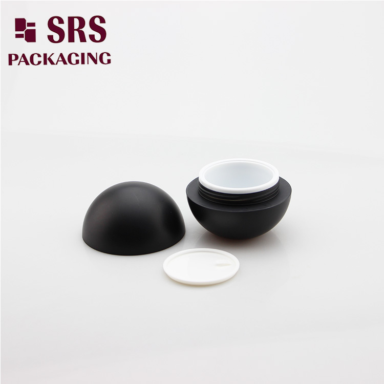 J010 empty ball shape luxury acrylic 50g black cream jar_SRS PACKAGING