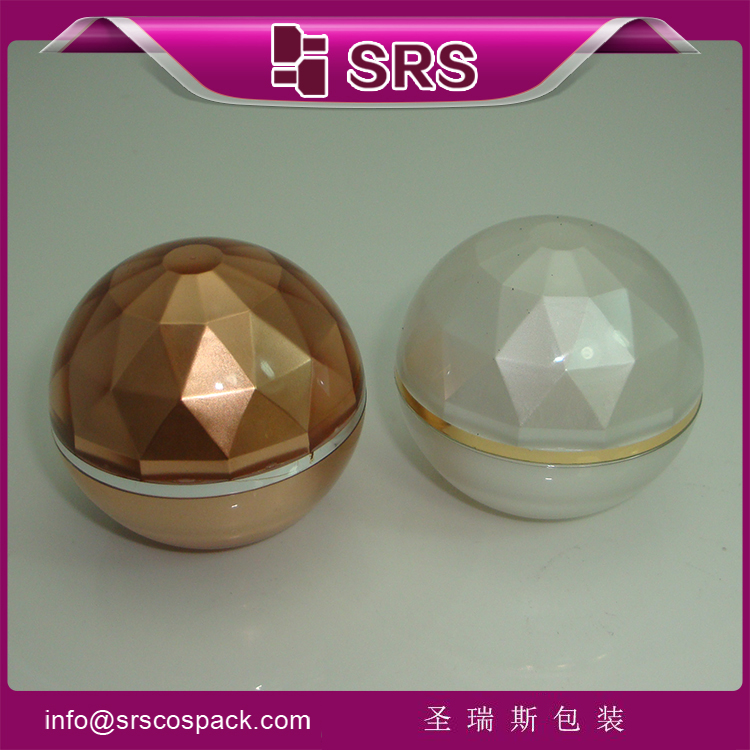 J011 empty ball shape 15ml 30ml acrylic cream jar 50ml