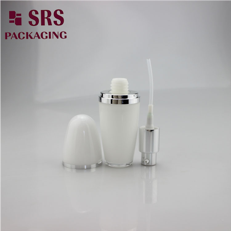 L010 cosmetic ball shape 15ml 30ml acrylic white lotion bottle