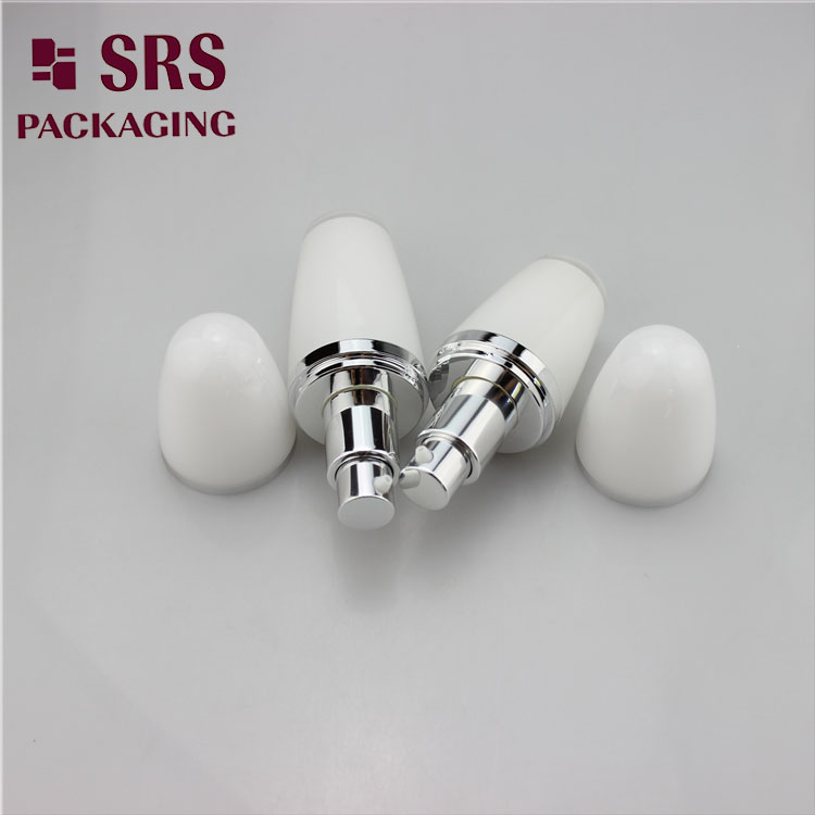 L010 cosmetic ball shape 15ml 30ml acrylic white lotion bottle