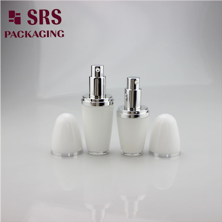 L010 cosmetic ball shape 15ml 30ml acrylic white lotion bottle