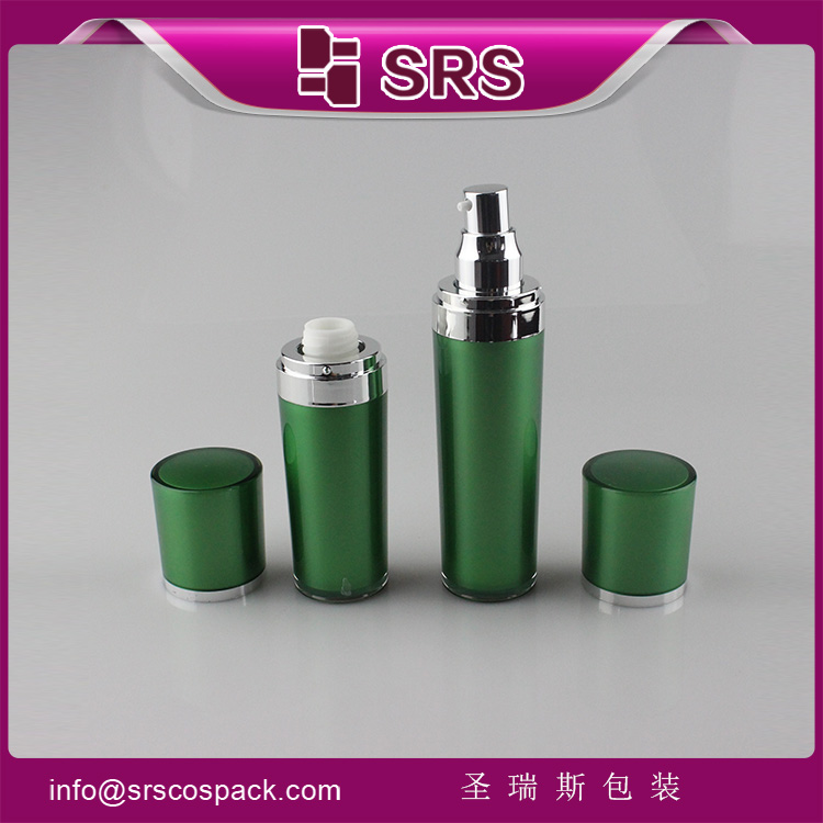 L021 acrylic green cylinder 50ml lotion packaging bottle 80ml