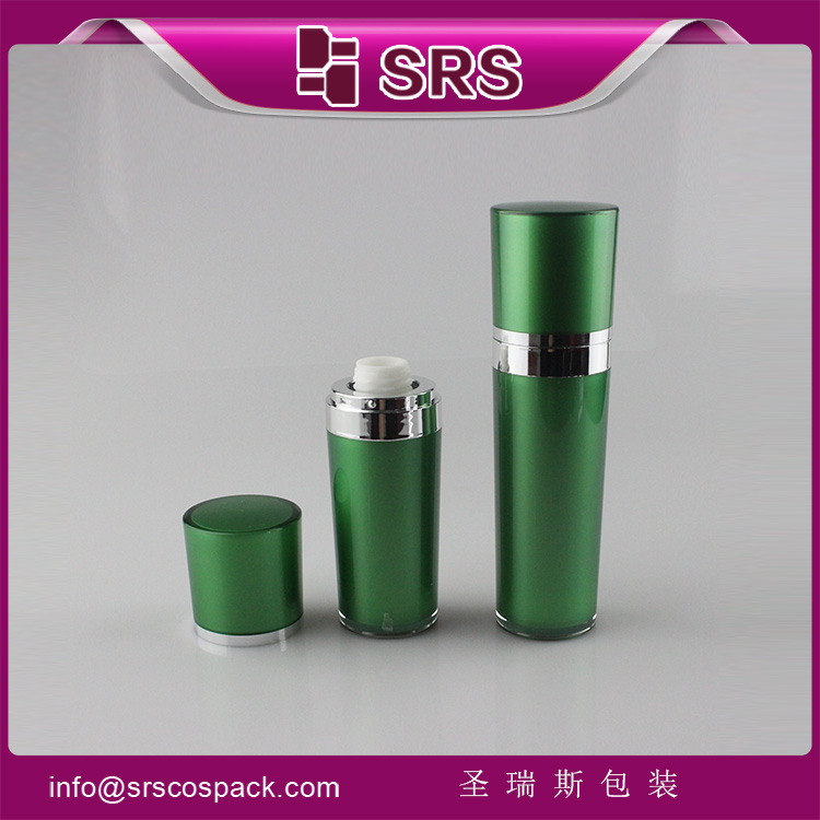 L021 acrylic green cylinder 50ml lotion packaging bottle 80ml