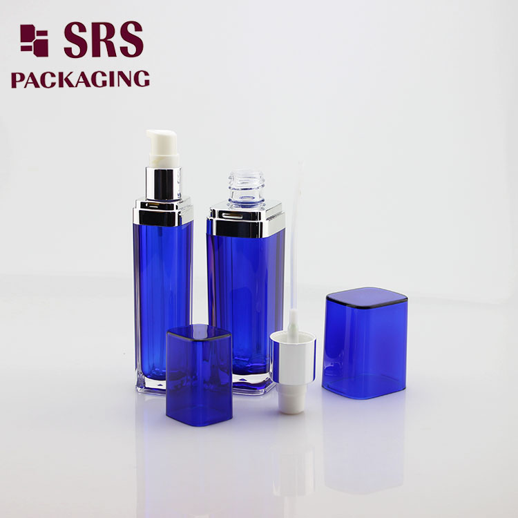 L051 Acrylic 60ml 120ml lotion square plastic cosmetic containers