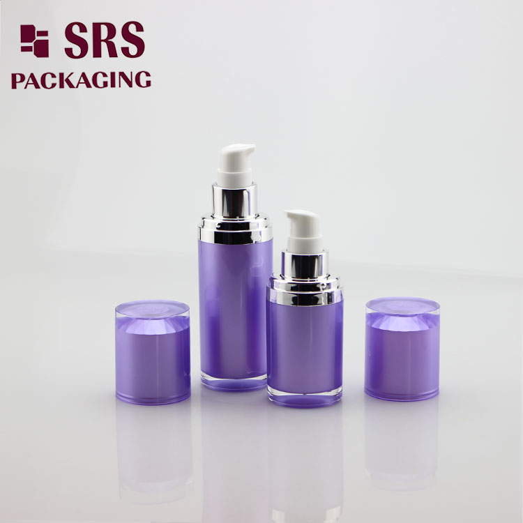 A301 SRS Cosmetic Round Shape Acrylic 15ml purple Airless Bottle