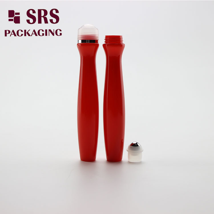 SRS8447 SRS PETG Cosmetic 15ml Red Color Roll on Bottle