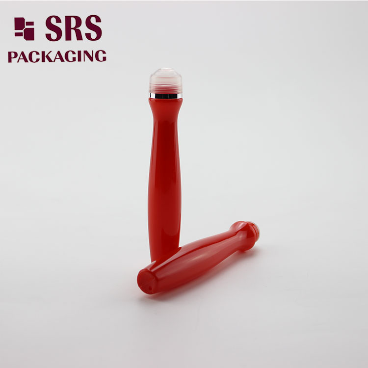 SRS8447 SRS PETG Cosmetic 15ml Red Color Roll on Bottle