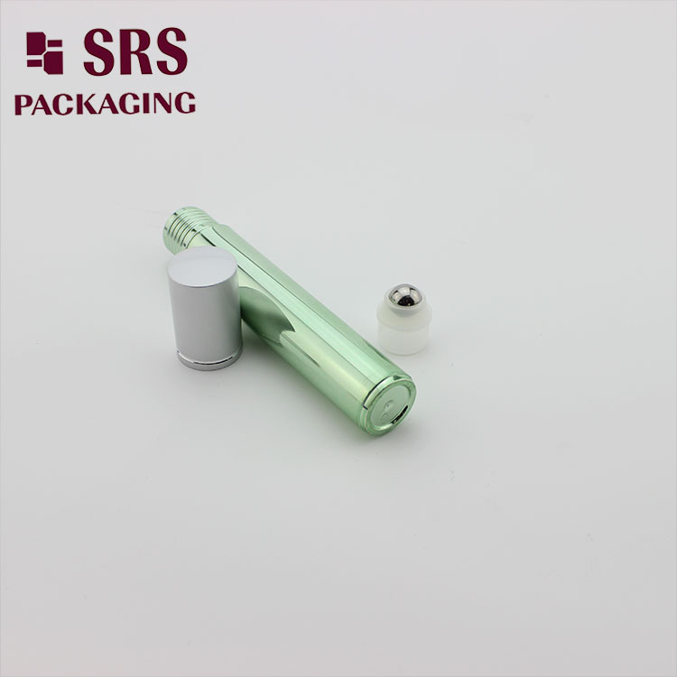 plastic 15ml metailzed green essential oil bottle roller