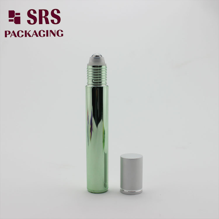 plastic 15ml metailzed green essential oil bottle roller