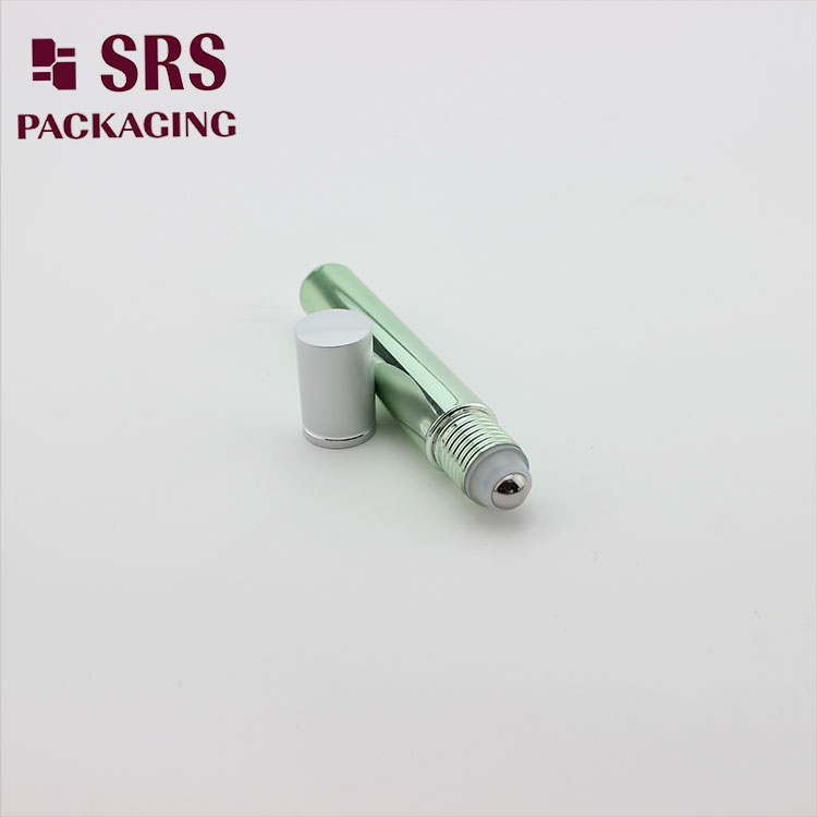 plastic 15ml metailzed green essential oil bottle roller