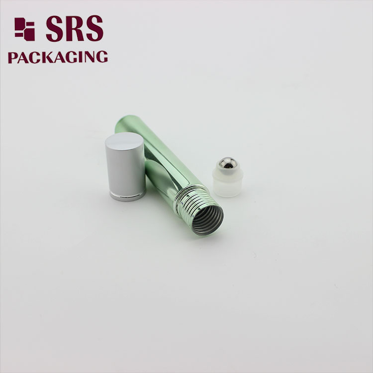 plastic 15ml metailzed green essential oil bottle roller