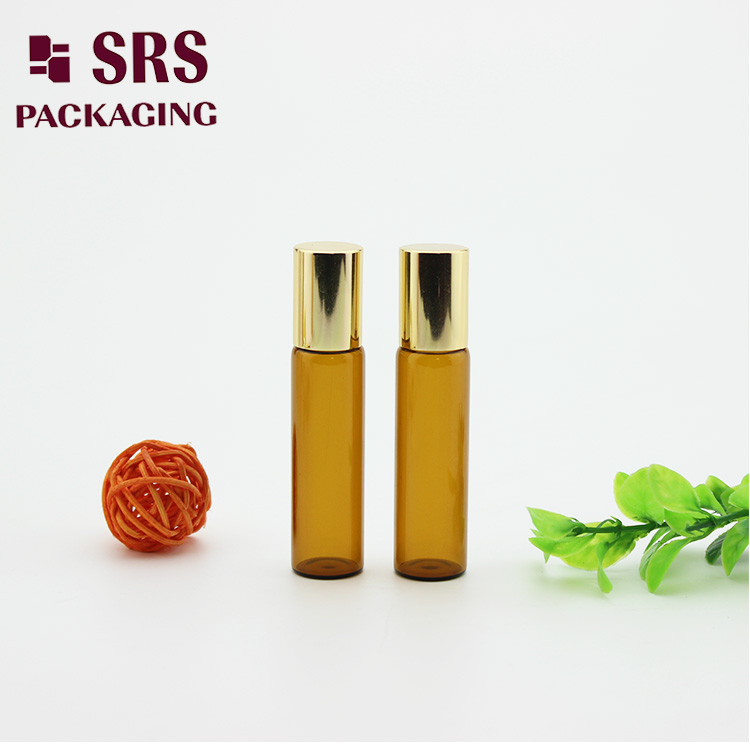 5ml Perfume Oil Bottle Amber Glass Roll on Cosmetic Vial