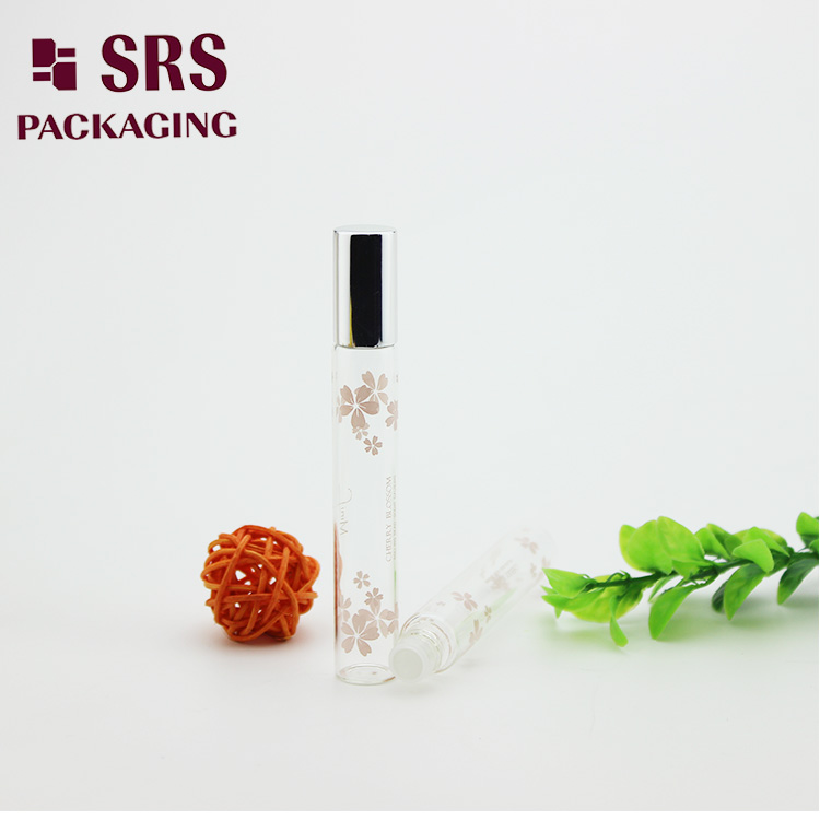 Silk Screen Printing 10ml Transparency Glass Perfume Roll on Bottle