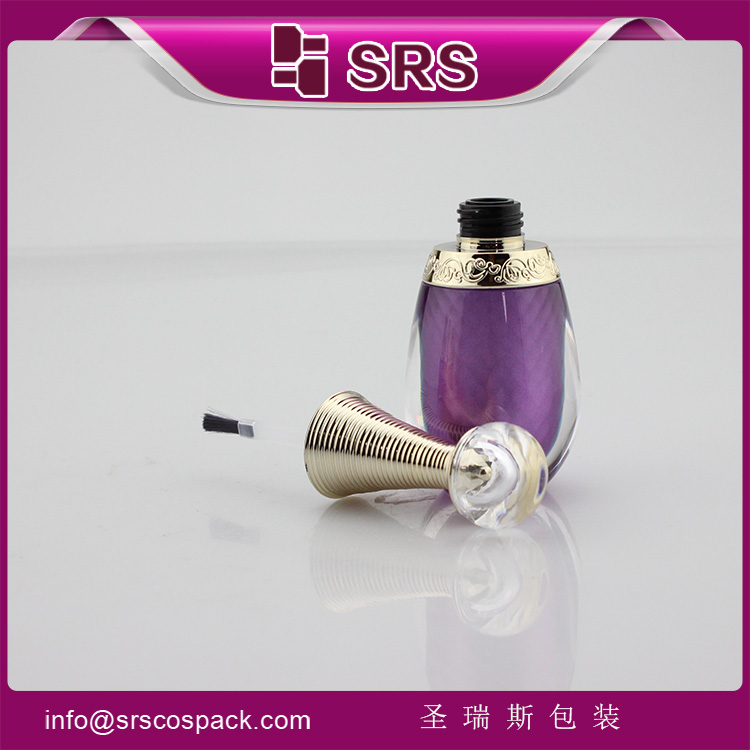empty purple acrylic 8ml nail polish bottles with lid