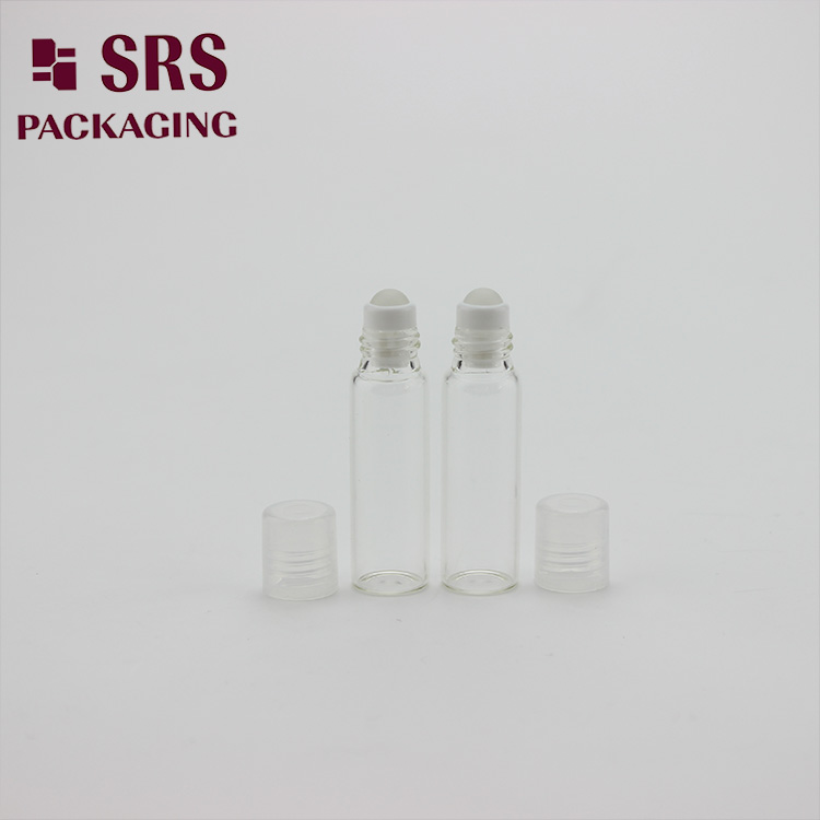 Clear Glass Cosmetic Packaging 5ml Roll on Essential Oil Bottle