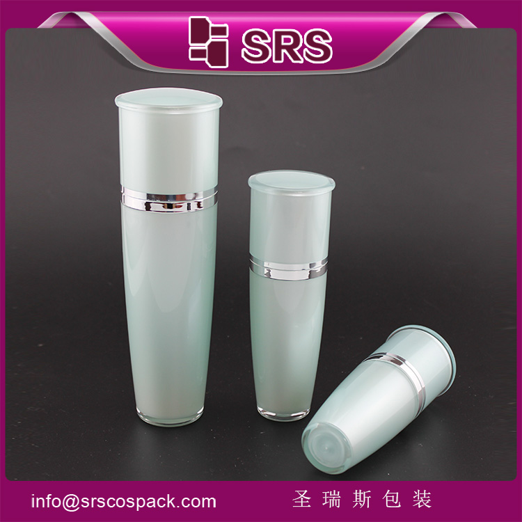 L036 green acrylic empty plastic pump lotion bottles and packaging