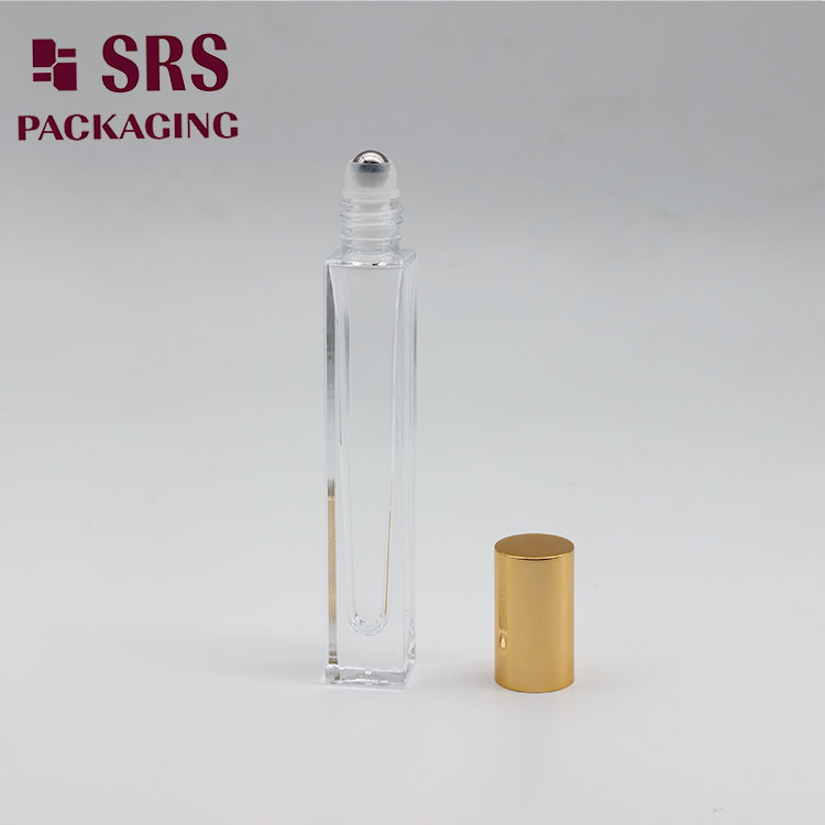 GB2-10ml thick wall square glass roller ball bottle 