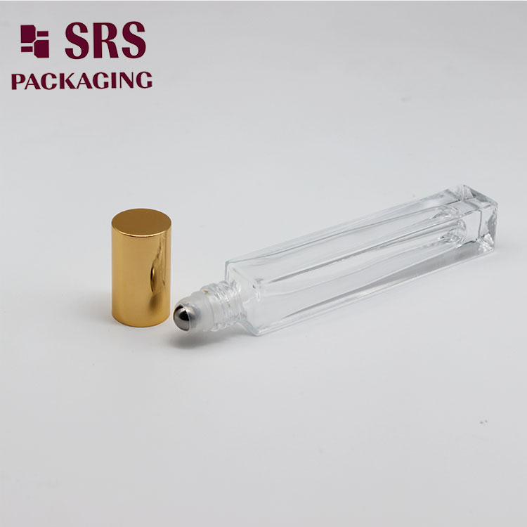 GB2-10ml thick wall square glass roller ball bottle 