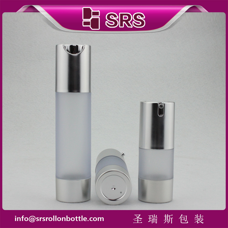 TA021 frost clear AS 15ml 30ml 50ml round airless bottle cosmetic