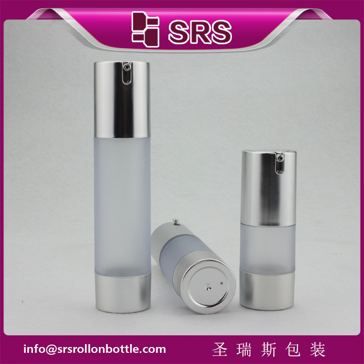 TA021 frost clear AS 15ml 30ml 50ml round airless bottle cosmetic