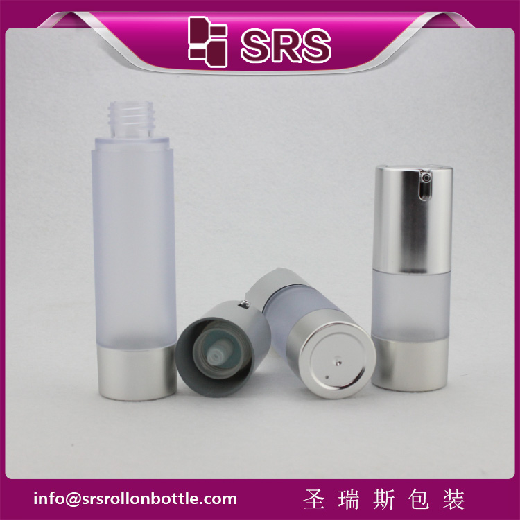 TA021 frost clear AS 15ml 30ml 50ml round airless bottle cosmetic