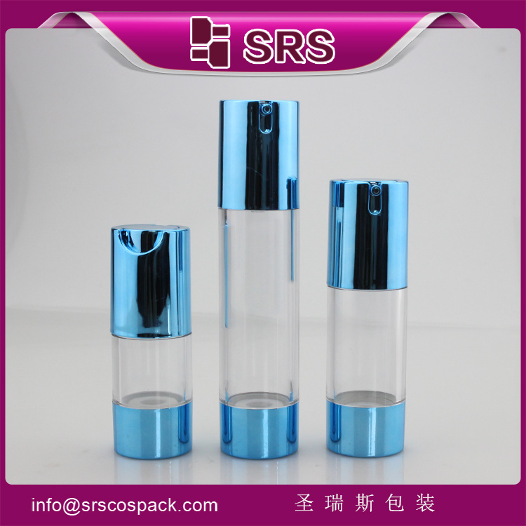 TA021 SRS luxury AS round colorful airless pump serum bottle 15ml 30ml 50ml 80ml 100ml