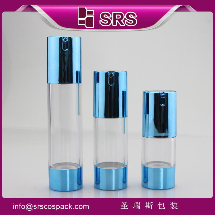 TA021 SRS luxury AS round colorful airless pump serum bottle 15ml 30ml 50ml 80ml 100ml