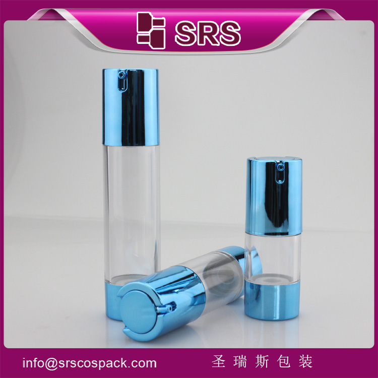 TA021 SRS luxury AS round colorful airless pump serum bottle 15ml 30ml 50ml 80ml 100ml
