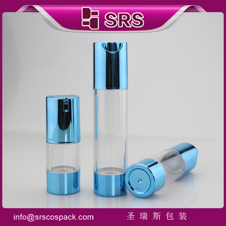 TA021 SRS luxury AS round colorful airless pump serum bottle 15ml 30ml 50ml 80ml 100ml