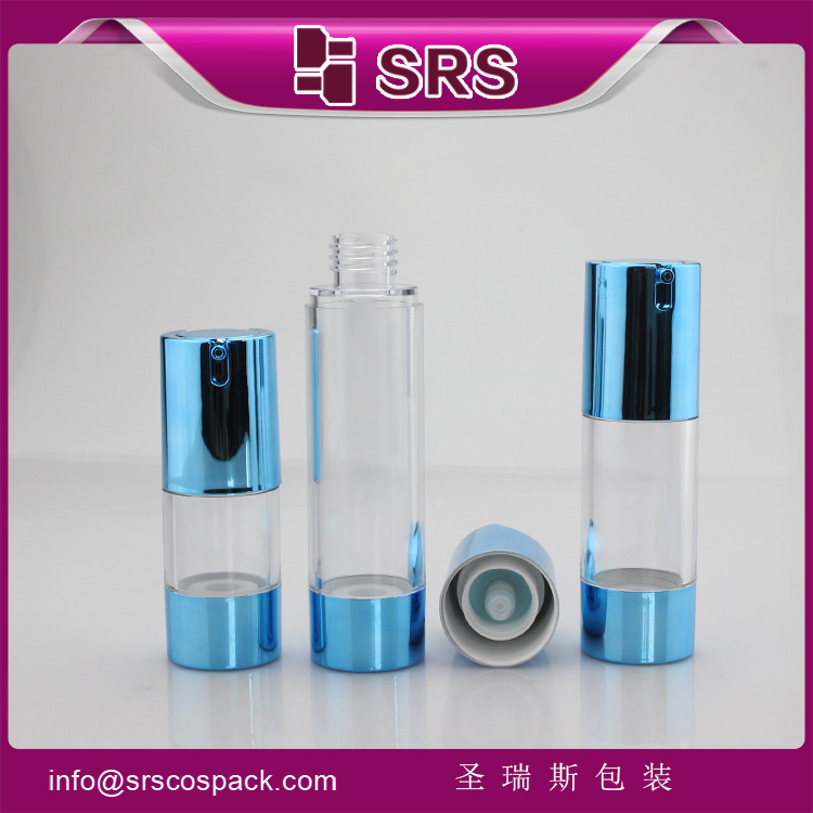 TA021 SRS luxury AS round colorful airless pump serum bottle 15ml 30ml 50ml 80ml 100ml