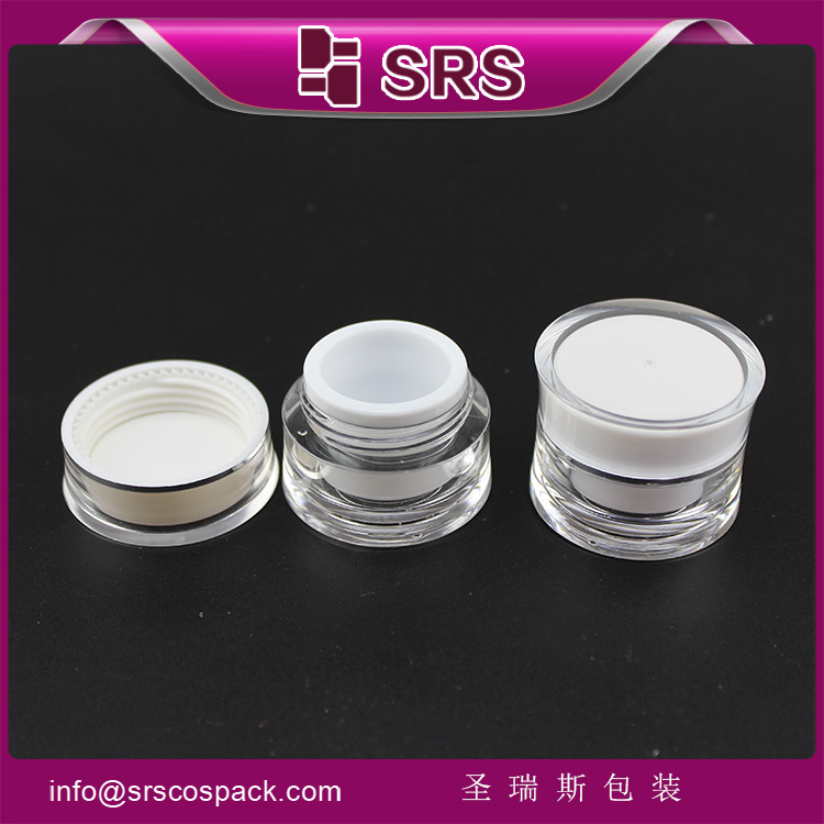 J092 empty acrylic cosmetic double wall 5ml gel jar_SRS PACKAGING