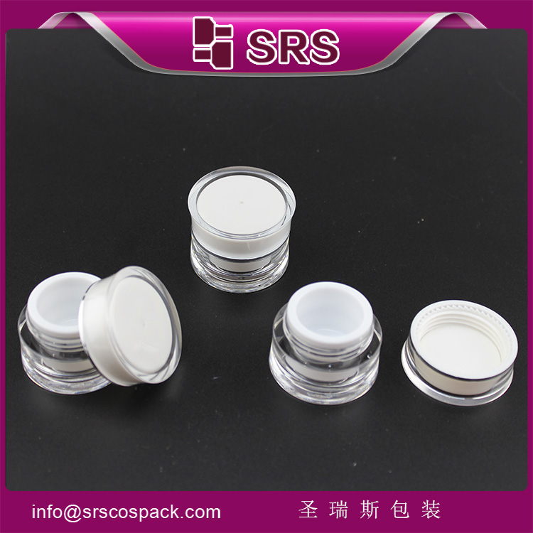 J092 empty acrylic cosmetic double wall 5ml gel jar