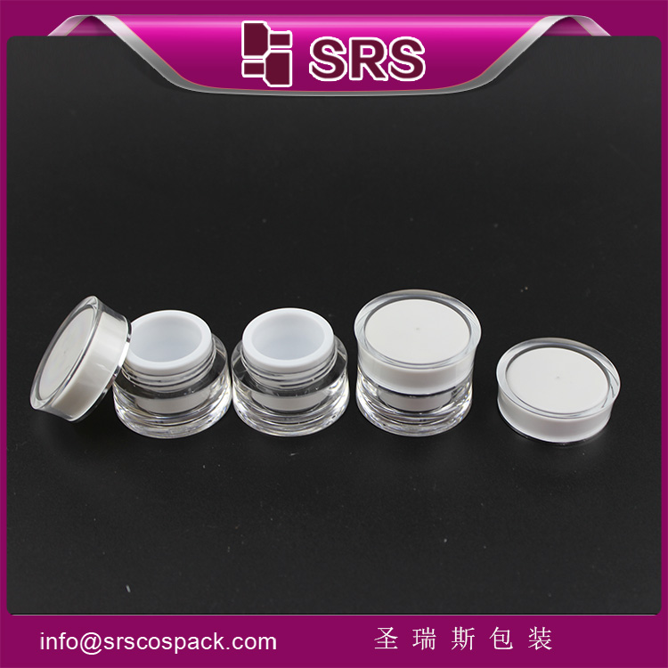 J092 empty acrylic cosmetic double wall 5ml gel jar